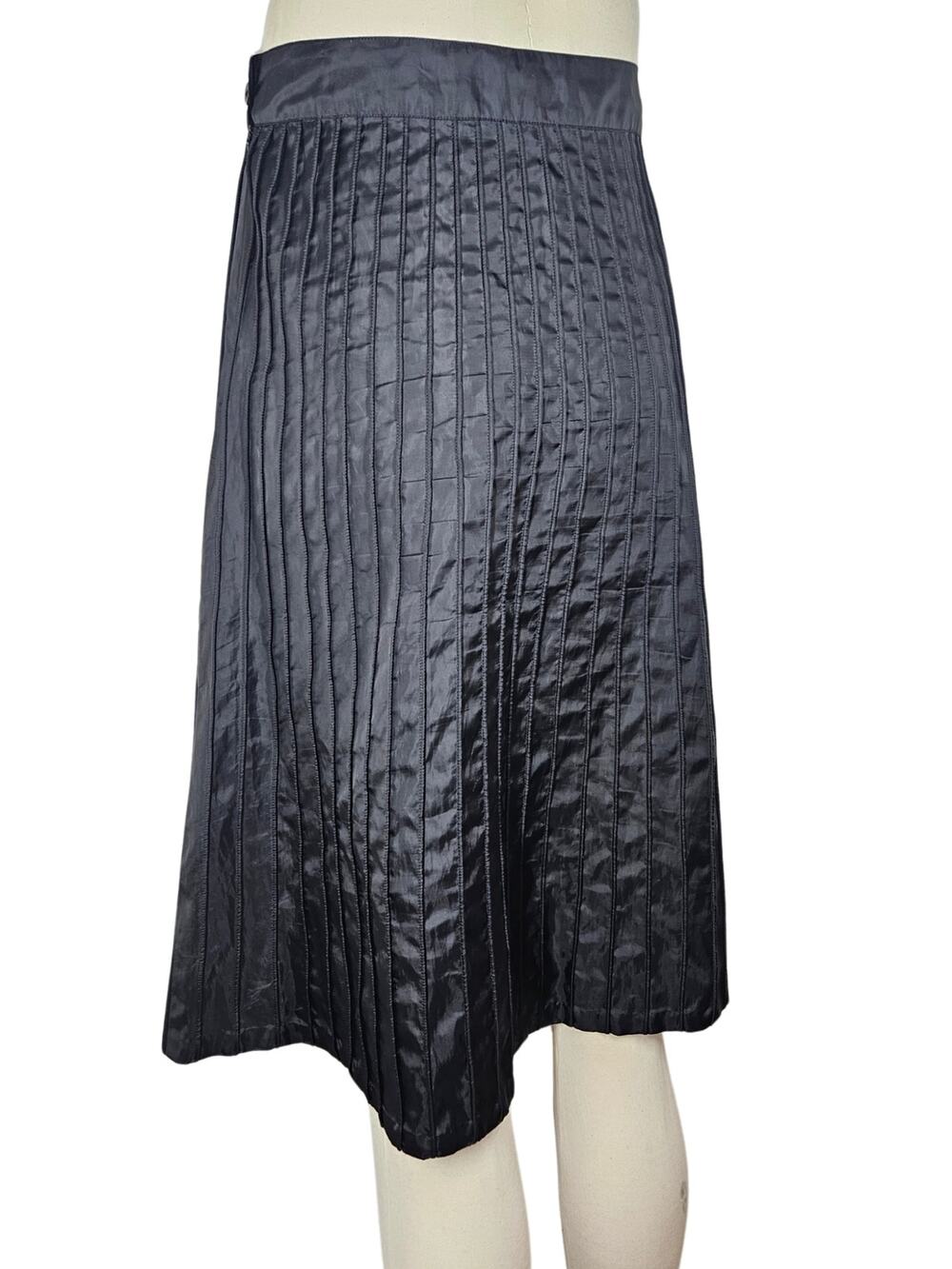 Black Midi Paneled Skirt Odille by Anthropologie High Rise A Line Size 4